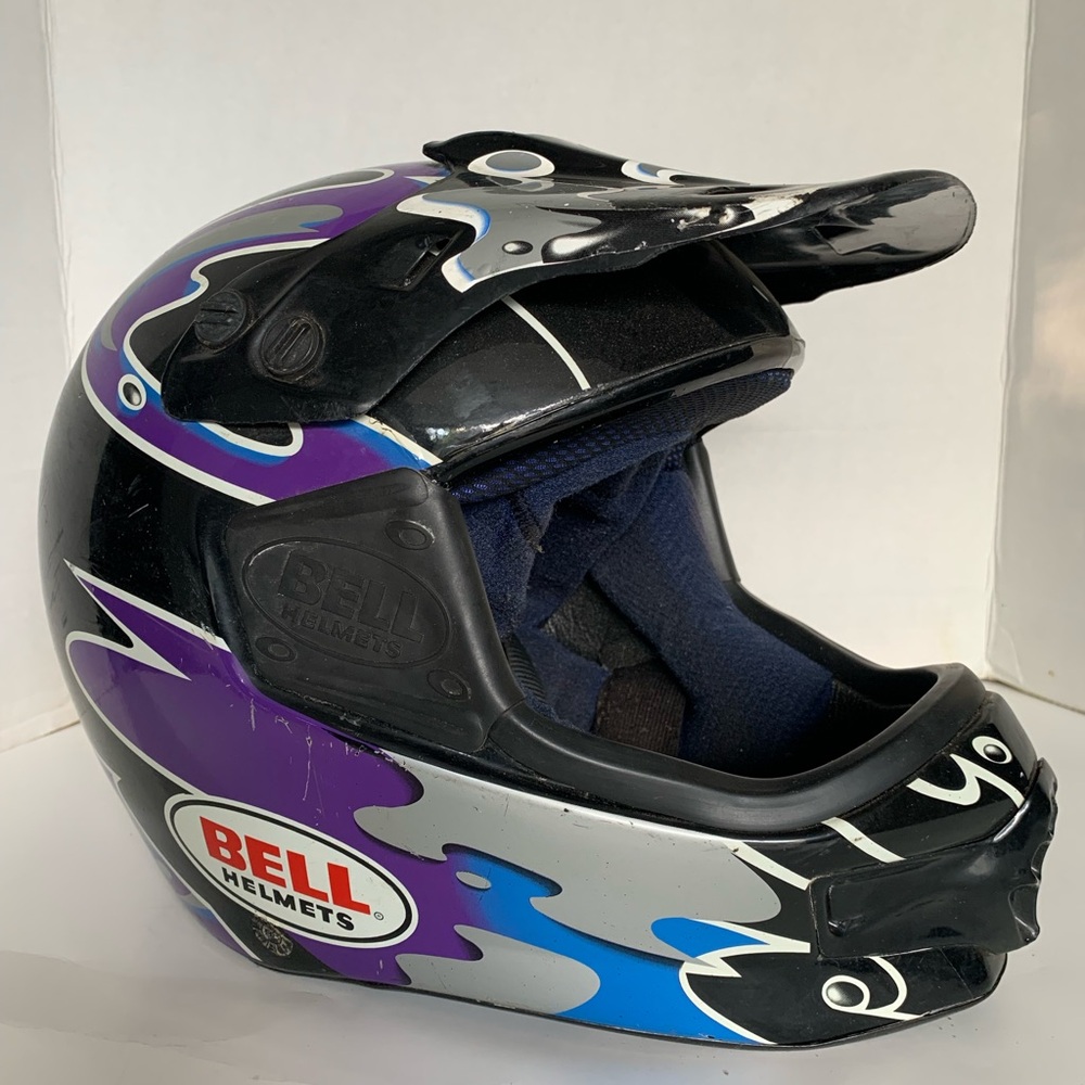 Bell Helmets Black And Purple Motocross Helmet